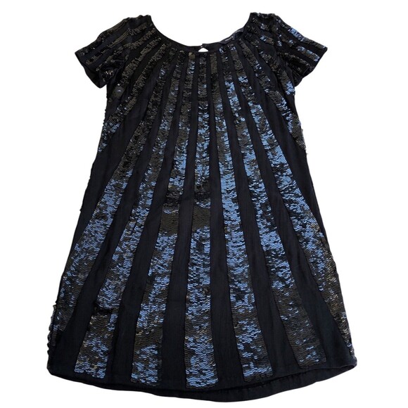 NWT French Connection SPARKLE MINI DRESS Gorgeous Black Short Sleeve Top SIZE 2 - Picture 5 of 12